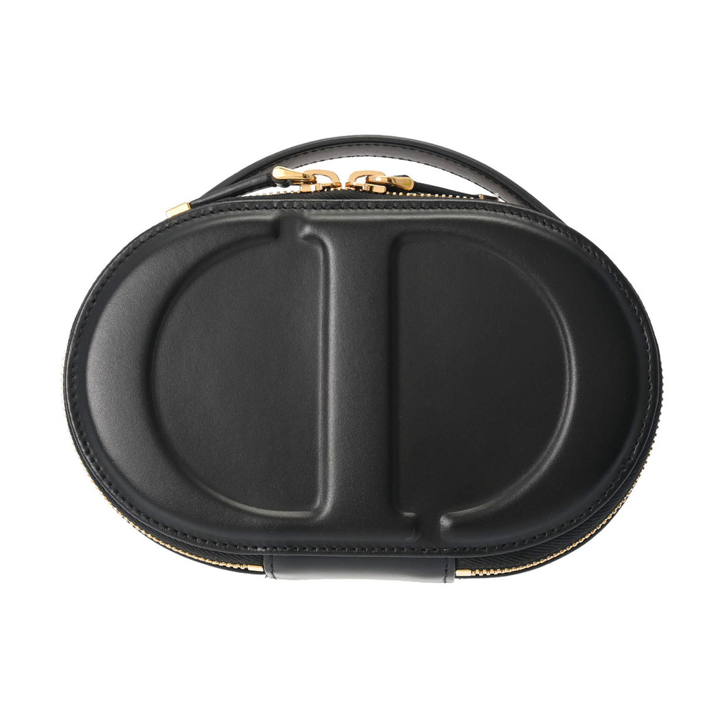 CHRISTIAN DIOR Oval Camera Bag Black Calfskin Shoulder